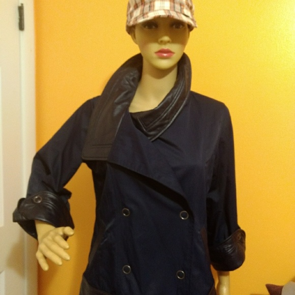 Bagatelle - Navy Blue leather jacket - Picture 7 of 8